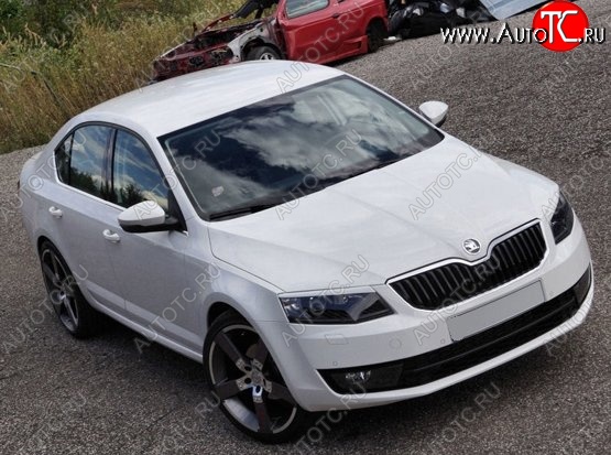 1 199 р. Реснички на фары CT Skoda Octavia A7 дорестайлинг универсал (2012-2017) (Неокрашенные)  с доставкой в г. Пермь