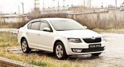 759 р. Реснички на фары RA Skoda Octavia A7 дорестайлинг универсал (2012-2017) (Неокрашенные)  с доставкой в г. Пермь. Увеличить фотографию 2
