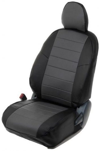 Чехлы на сиденья из экокожи Seintex (с подлокотником) Skoda Octavia  A7 (2012-2017) дорестайлинг лифтбэк, дорестайлинг универсал (Чёрный)