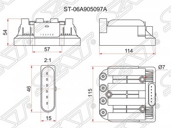 Катушка зажигания SAT (модуль) Skoda Octavia ( Tour A4 1U5,  Tour A4 1U2) (1996-2000), Volkswagen Bora (1998-2005), Volkswagen Caddy  2K (2003-2010), Volkswagen Golf  4 (1997-2003), Volkswagen Touran  1T (2006-2010)