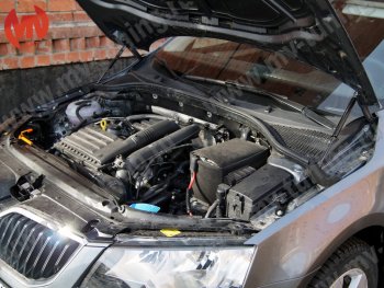 4 099 р. Упор капота MV-Tuning (двойной) Skoda Octavia A7 дорестайлинг универсал (2012-2017)  с доставкой в г. Пермь. Увеличить фотографию 4
