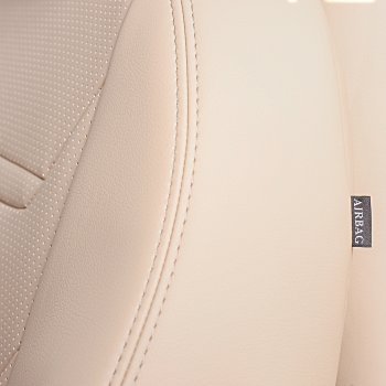 10 299 р. Чехлы для сидений (комплектация Ambition без подлокот-ка) Lord Autofashion Турин 2 (экокожа)  Skoda Octavia  A7 (2012-2020) дорестайлинг лифтбэк, дорестайлинг универсал, рестайлинг лифтбэк, рестайлинг универсал (Бежевый/Бежевый/Бежевый/Бежевый)  с доставкой в г. Пермь. Увеличить фотографию 6