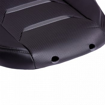 26 649 р. Чехлы для сидений (комплектация Ambition без подлокот-ка) Lord Autofashion Турин 2 (экокожа)  Skoda Octavia  A7 (2012-2020) дорестайлинг лифтбэк, дорестайлинг универсал, рестайлинг лифтбэк, рестайлинг универсал (Серый/Серый/Чёрный/Чёрный)  с доставкой в г. Пермь. Увеличить фотографию 5