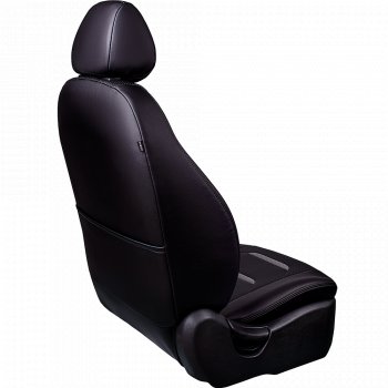 26 649 р. Чехлы для сидений (комплектация Ambition без подлокот-ка) Lord Autofashion Турин 2 (экокожа)  Skoda Octavia  A7 (2012-2020) дорестайлинг лифтбэк, дорестайлинг универсал, рестайлинг лифтбэк, рестайлинг универсал (Серый/Серый/Чёрный/Чёрный)  с доставкой в г. Пермь. Увеличить фотографию 3