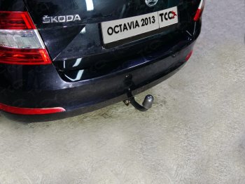 Фаркоп (тягово-сцепное устройство) TCC Skoda Octavia  A7 (2012-2020) дорестайлинг лифтбэк, дорестайлинг универсал, рестайлинг лифтбэк, рестайлинг универсал (Оцинкованный, шар A )