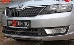 Накладка на передний бампер Sport Skoda Rapid ( NH3,  NH1) (2012-2017) дорестайлинг лифтбэк, хэтчбэк дорестайлинг