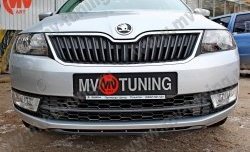 1 899 р. Накладка на передний бампер Sport  Skoda Rapid ( NH3,  NH1) (2012-2017) дорестайлинг лифтбэк, хэтчбэк дорестайлинг (Текстурный пластик, Неокрашенная)  с доставкой в г. Пермь. Увеличить фотографию 2