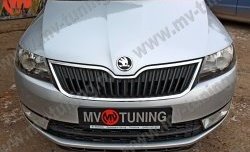 1 899 р. Накладка на передний бампер Sport  Skoda Rapid ( NH3,  NH1) (2012-2017) дорестайлинг лифтбэк, хэтчбэк дорестайлинг (Текстурный пластик, Неокрашенная)  с доставкой в г. Пермь. Увеличить фотографию 3