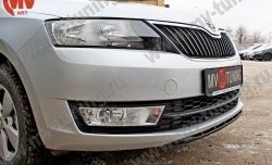 1 899 р. Накладка на передний бампер Sport  Skoda Rapid ( NH3,  NH1) (2012-2017) дорестайлинг лифтбэк, хэтчбэк дорестайлинг (Текстурный пластик, Неокрашенная)  с доставкой в г. Пермь. Увеличить фотографию 4