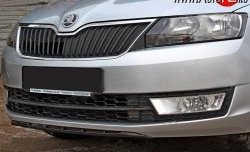 1 899 р. Накладка на передний бампер Sport  Skoda Rapid ( NH3,  NH1) (2012-2017) дорестайлинг лифтбэк, хэтчбэк дорестайлинг (Текстурный пластик, Неокрашенная)  с доставкой в г. Пермь. Увеличить фотографию 9
