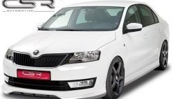 5 999 р. Накладка на передний бампер CSR style Skoda Rapid NH1 хэтчбэк дорестайлинг (2012-2017) (Неокрашенная)  с доставкой в г. Пермь. Увеличить фотографию 2