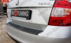 Накладка защитная на задний бампер Style Skoda Rapid ( NH3,  NH1) (2012-2017) дорестайлинг лифтбэк, хэтчбэк дорестайлинг