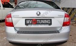 1 199 р. Накладка защитная на задний бампер Style Skoda Rapid NH3 дорестайлинг лифтбэк (2012-2017) (Глянец)  с доставкой в г. Пермь. Увеличить фотографию 2