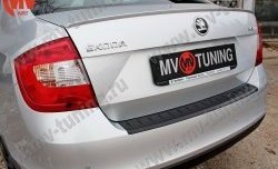 1 199 р. Накладка защитная на задний бампер Style Skoda Rapid NH3 дорестайлинг лифтбэк (2012-2017) (Глянец)  с доставкой в г. Пермь. Увеличить фотографию 3