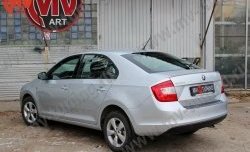 1 199 р. Накладка защитная на задний бампер Style Skoda Rapid NH3 дорестайлинг лифтбэк (2012-2017) (Глянец)  с доставкой в г. Пермь. Увеличить фотографию 4