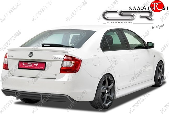 5 999 р. Накладка на задний бампер CSR style Skoda Rapid NH3 дорестайлинг лифтбэк (2012-2017) (Неокрашенная)  с доставкой в г. Пермь