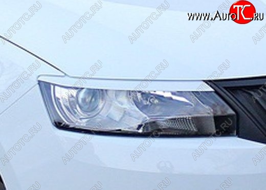 1 149 р. Реснички на фары Tuning-Sport v1 (короткие) Skoda Rapid NH1 хэтчбэк дорестайлинг (2012-2017) (Неокрашенные)  с доставкой в г. Пермь