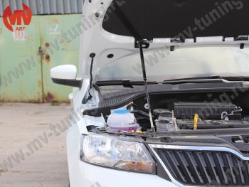 Упор капота MV-Tuning (одинарный) Skoda Rapid ( NH3,  NH1) (2012-2017) дорестайлинг лифтбэк, хэтчбэк дорестайлинг