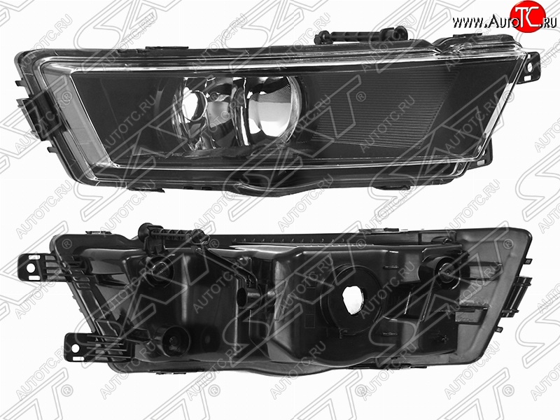 1 599 р. Правая противотуманная фара (чёрная) SAT Skoda Rapid NH3 дорестайлинг лифтбэк (2012-2017)  с доставкой в г. Пермь