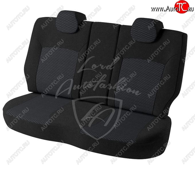 5 399 р. Чехлы для сидений (Active) Lord Autofashion Дублин (жаккард, цельная спинка)  Skoda Rapid ( NH3,  NH1) (2012-2020) дорестайлинг лифтбэк, хэтчбэк дорестайлинг, хэтчбэк рестайлинг, рестайлинг лифтбэк (Черный, вставка Прямоугольник черный)  с доставкой в г. Пермь