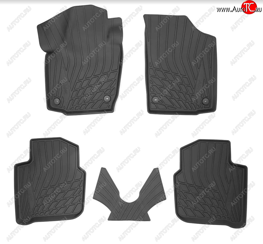2 369 р. Коврики салона Norplast 3D Skoda Rapid NH1 хэтчбэк рестайлинг (2015-2020) (Цвет: черный)  с доставкой в г. Пермь
