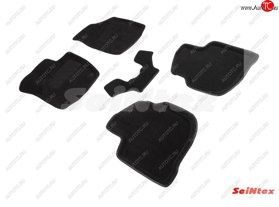 4 999 р. Коврики в салон SEINTEX 3D ВОРС (комплект)  Skoda Rapid ( NH3,  NH1) (2012-2017) дорестайлинг лифтбэк, хэтчбэк дорестайлинг (Цвет: черный)  с доставкой в г. Пермь