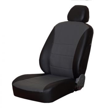 Чехлы на сиденья (экокожа, 60/40) ПЕТРОВ Орегон Skoda Rapid  MK2 (2019-2025), Volkswagen Polo  Mk6 (2020-2022) (черный/серый)