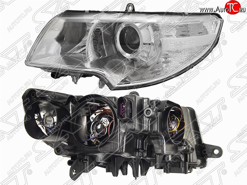 7 549 р. Левая фара передняя SAT Skoda Superb B6 (3T) лифтбэк дорестайлинг (2008-2013)  с доставкой в г. Пермь
