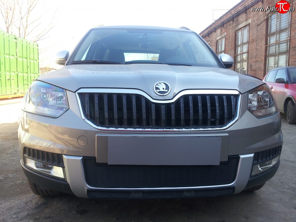 1 469 р. Сетка в решетку радиатора Russtal Skoda Yeti (2013-2018) (черная)  с доставкой в г. Пермь