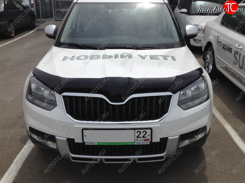 4 599 р. Дефлектор капота SIM Skoda Yeti (2013-2018)  с доставкой в г. Пермь