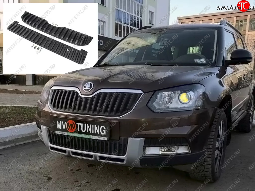 2 999 р. Заглушка решетки радиатора (верхняя, OUTDOOR) MV-Tuning Skoda Yeti (2013-2018) (Текстурная поверхность)  с доставкой в г. Пермь