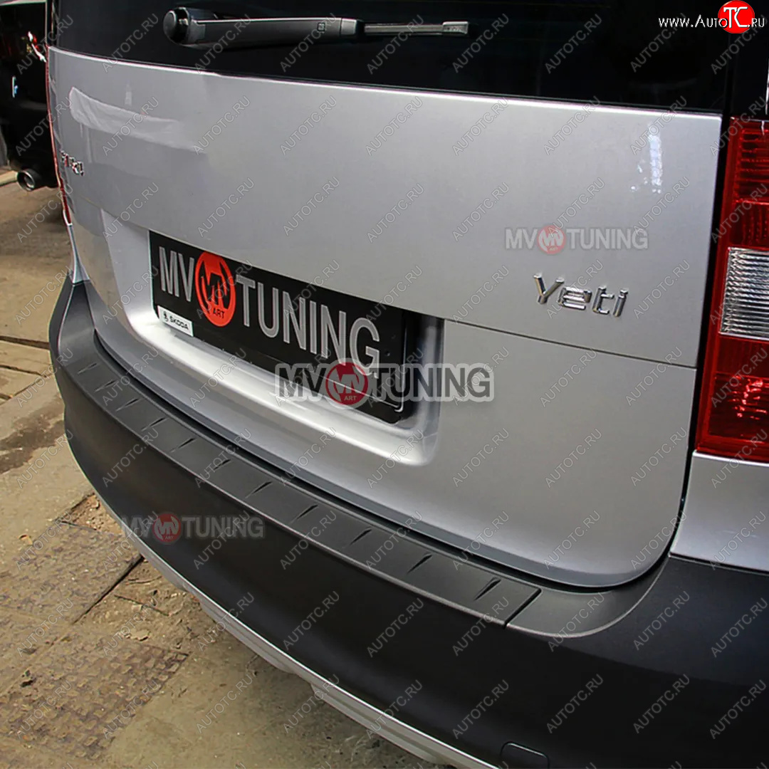 1 499 р. Защитная накладка заднего бампера MV-Tuning Skoda Yeti (2013-2018) (Текстурная поверхность)  с доставкой в г. Пермь