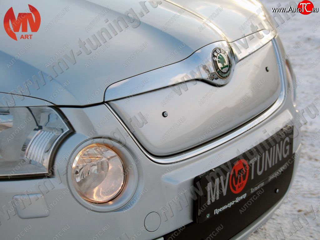 2 699 р. Зимняя заглушка решётки радиатора MV-Tuning (верхняя) Skoda Yeti (2009-2013) (Глянец под покраску, Неокрашенная)  с доставкой в г. Пермь
