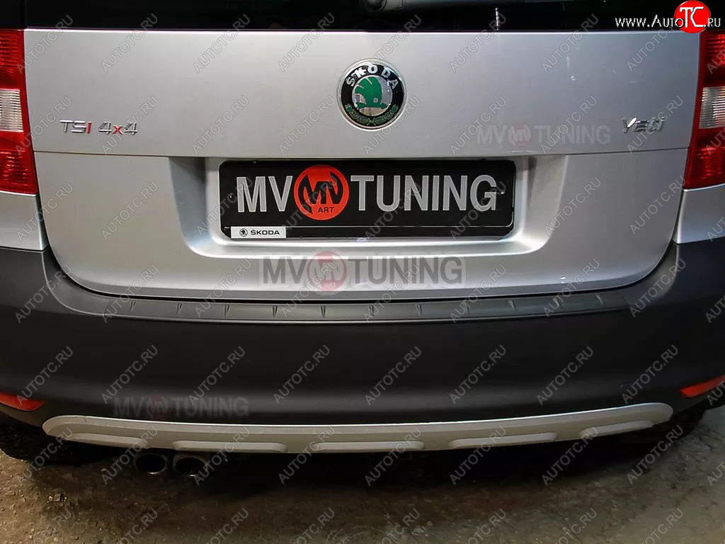 1 379 р. Защитная накладка на задний бампер MV-Tuning Skoda Yeti (2009-2013) (Текстурная поверхность)  с доставкой в г. Пермь