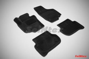 Комплект 3D ковриков в салон (ворсовые / чёрные) Seintex Skoda Yeti (2009-2018)
