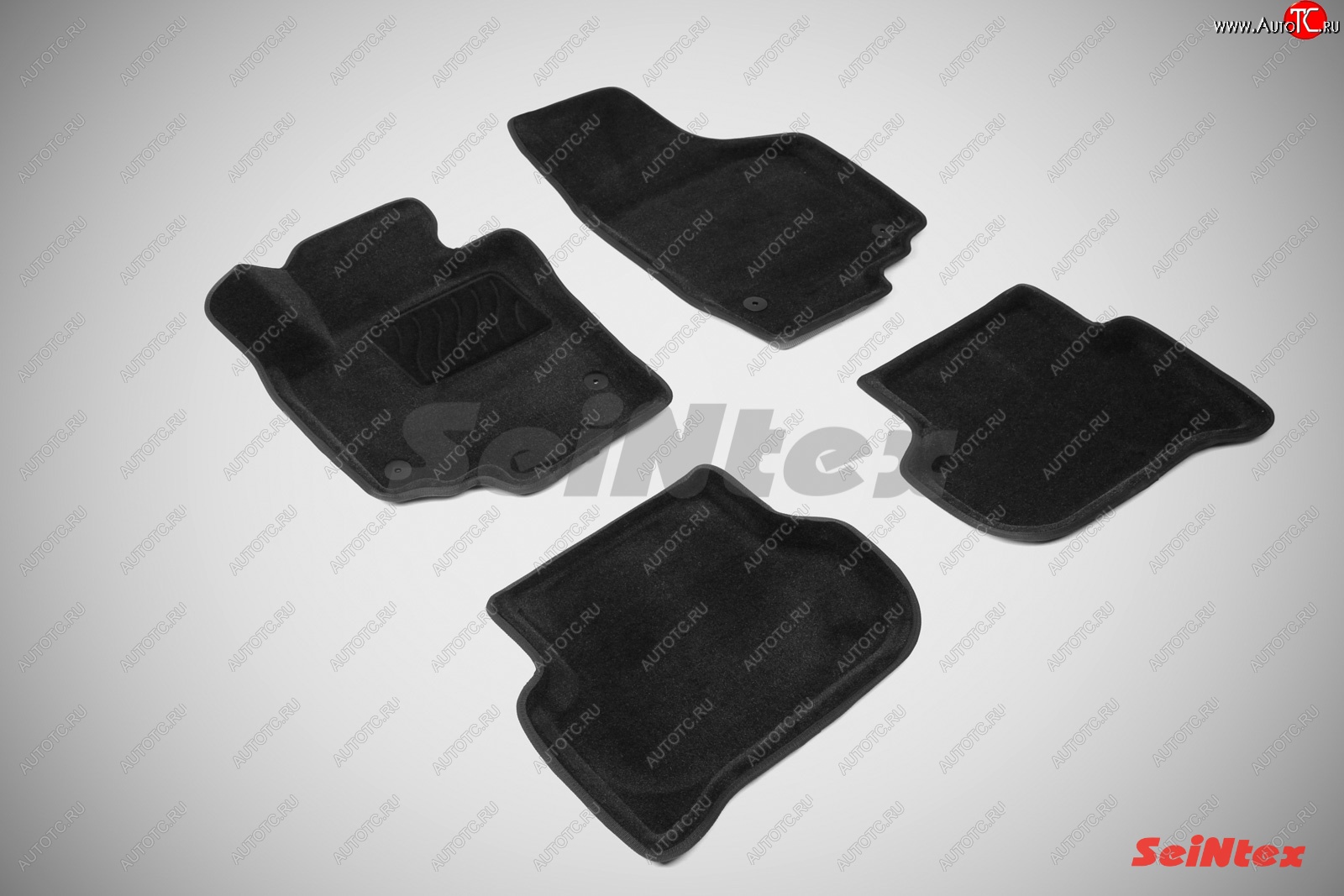 5 699 р. Комплект 3D ковриков в салон (ворсовые / чёрные) Seintex Skoda Yeti (2013-2018)  с доставкой в г. Пермь