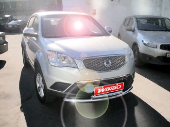 10 949 р. Защита переднего бампера WINBO (Ø76 мм, нержавейка) SSANGYONG Actyon рестайлинг (2013-2021)  с доставкой в г. Пермь. Увеличить фотографию 2