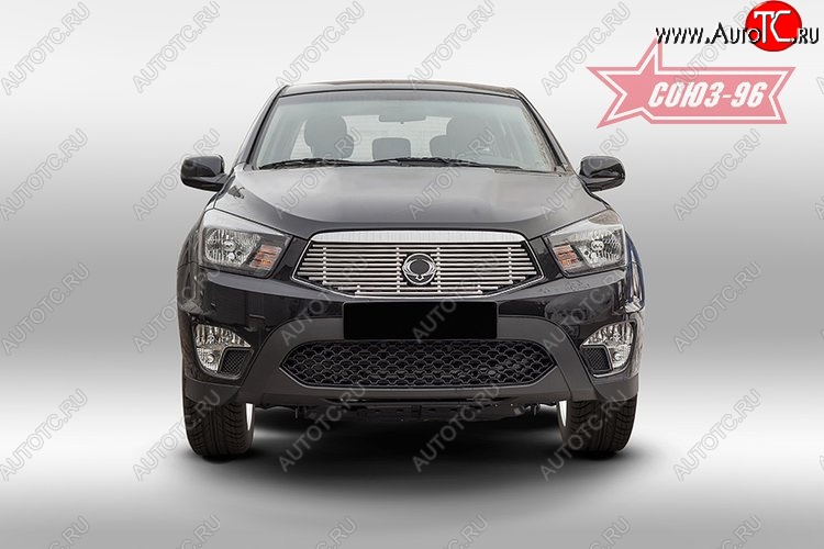 8 684 р. Декоративный элемент решетки радиатора Souz-96 (d10)  SSANGYONG Actyon Sport (2012-2025)  с доставкой в г. Пермь