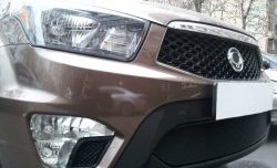 1 469 р. Сетка на бампер Russtal (черная) SSANGYONG Actyon Sport (2012-2025)  с доставкой в г. Пермь. Увеличить фотографию 3