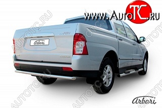 8 549 р. Защита заднего бампера Arbori SSANGYONG Actyon Sport (2012-2025)  с доставкой в г. Пермь