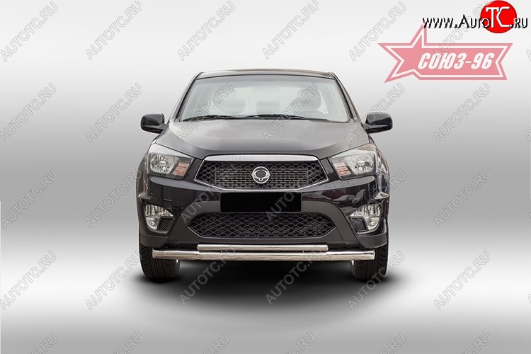 17 954 р. Защита переднего бампера двойная Souz-96 (d76/42) SSANGYONG Actyon Sport (2012-2025)  с доставкой в г. Пермь