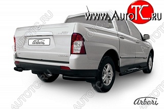 5 399 р. Защита заднего бампера Arbori SSANGYONG Actyon Sport (2012-2025)  с доставкой в г. Пермь