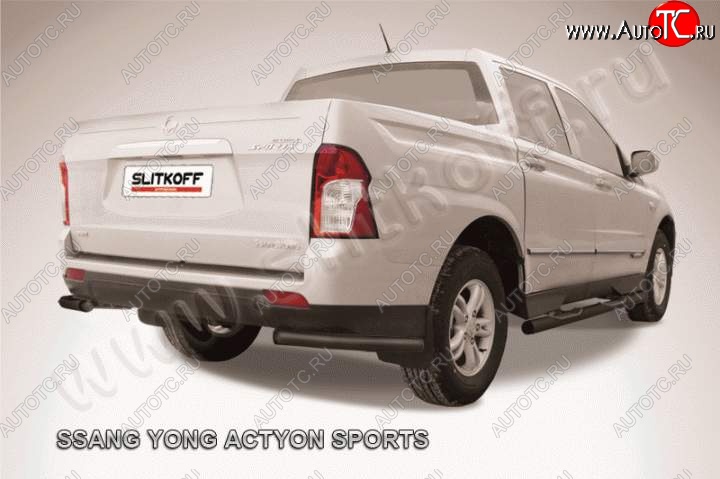 4 699 р. Уголки d57  SSANGYONG Actyon Sport (2012-2025) (Цвет: серебристый)  с доставкой в г. Пермь