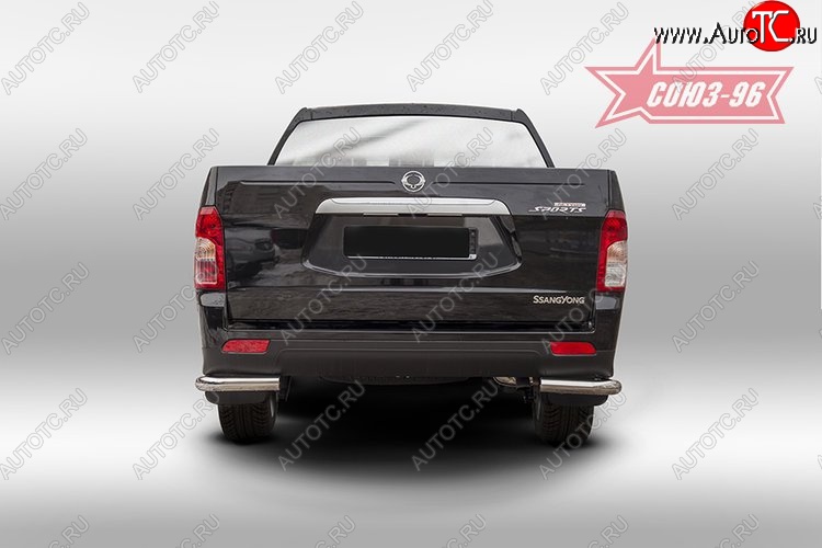 8 774 р. Защита заднего бампера из боковых уголков Souz-96 (d60) SSANGYONG Actyon Sport (2012-2025)  с доставкой в г. Пермь
