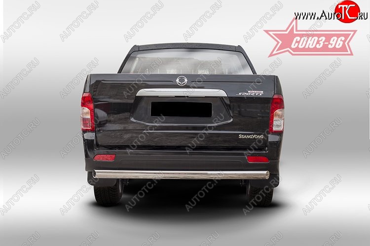 15 389 р. Защита заднего бампера из овальной трубы Souz-96 (d75х42)  SSANGYONG Actyon Sport (2012-2025)  с доставкой в г. Пермь