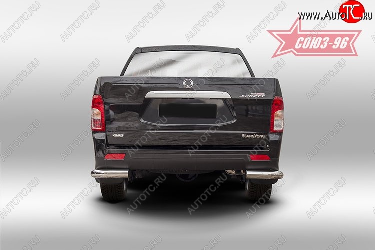 10 619 р. Защита заднего бампера из боковых уголков Souz-96 (d76)  SSANGYONG Actyon Sport (2012-2025)  с доставкой в г. Пермь