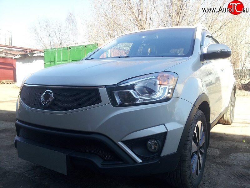 2 099 р. Нижняя сетка на бампер Russtal (черная) SSANGYONG Actyon рестайлинг (2013-2021)  с доставкой в г. Пермь