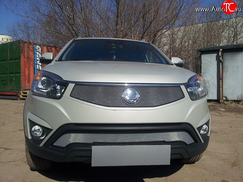 1 539 р. Нижняя сетка на бампер Russtal (хром) SSANGYONG Actyon рестайлинг (2013-2021)  с доставкой в г. Пермь