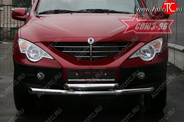 1 052 р. Защита переднего бампера двойная Souz-96 (d76/60)  SSANGYONG Actyon  1 (2006-2010)  с доставкой в г. Пермь