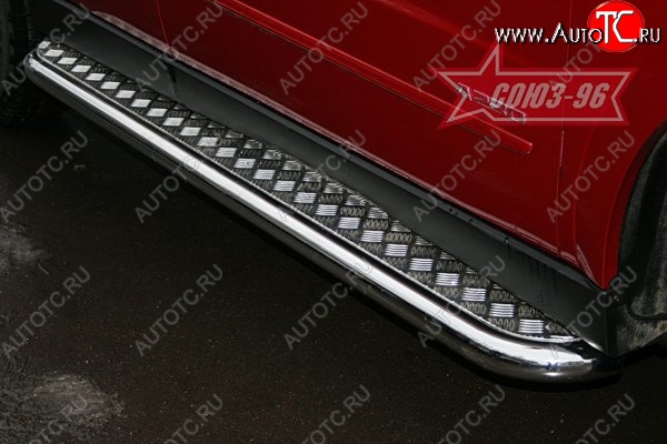12 059 р. Защита порогов с листом Souz-96 (d60). SSANGYONG Actyon 1 (2006-2010)  с доставкой в г. Пермь